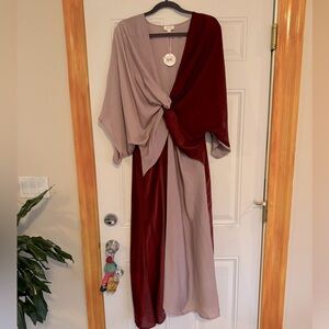 Satin Color Block Dress